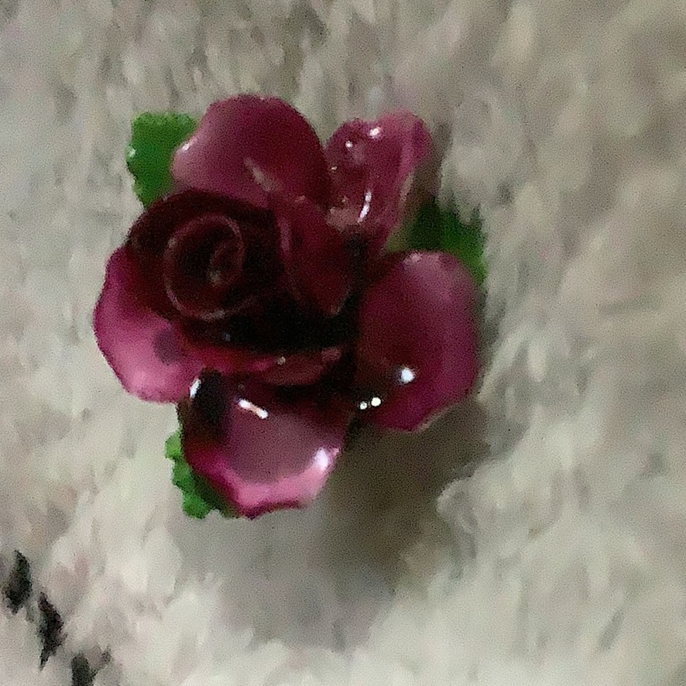 Adderley brooch burgundy rose and pink approximately 1”  vintage porcelain